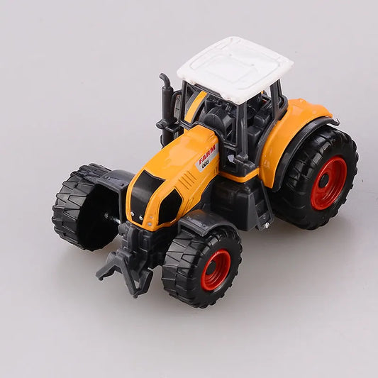 3x DIECAST METAL FARM TRACTORS RED YELLOW GREEN - Image 2