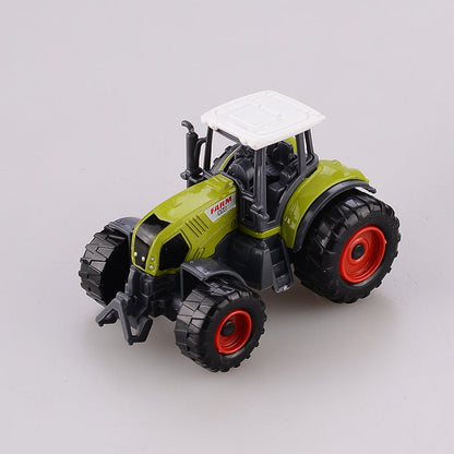 3x DIECAST METAL FARM TRACTORS RED YELLOW GREEN - Image 3