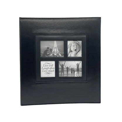 Extra Large 600-Pocket Leather Photo Album - Black - Image 3
