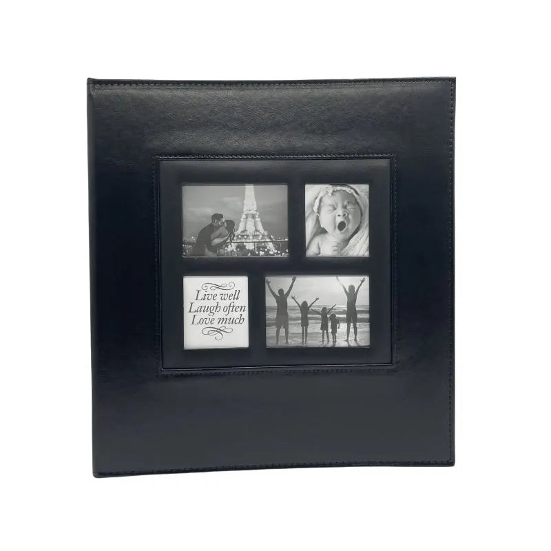 Extra Large 600-Pocket Leather Photo Album - Black - Image 6