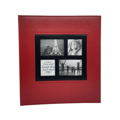 Extra Large 600-Pocket Leather Photo Album - Red - Image 5