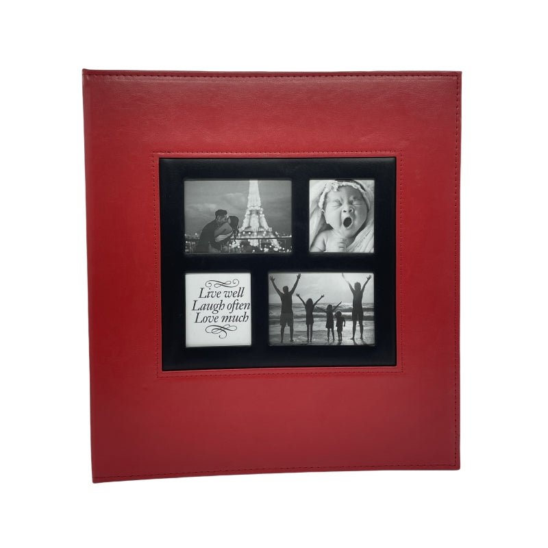 Extra Large 600-Pocket Leather Photo Album - Red - Image 8