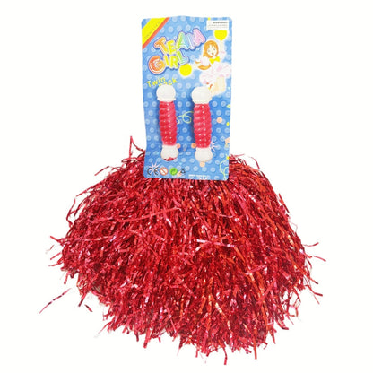 4 Sets/8pcs Metallic Team Girls' Cheerleading Dance Party Dress Pom Poms Pompoms - Gold - Image 3