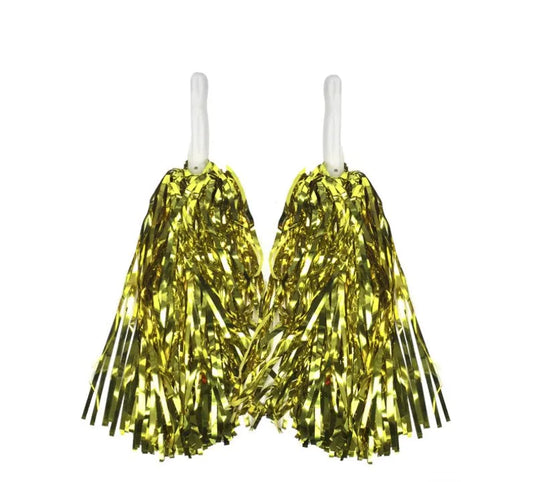 4 Sets/8pcs Metallic Team Girls' Cheerleading Dance Party Dress Pom Poms Pompoms - Pink