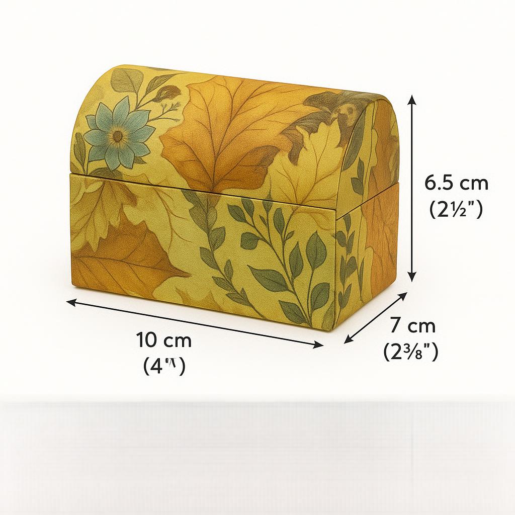 2‑Pack Decorative Floral Storage Boxes – Autumn Leaf Pattern, Handmade‑Style Paper Gift & Trinket Boxes - Image 3