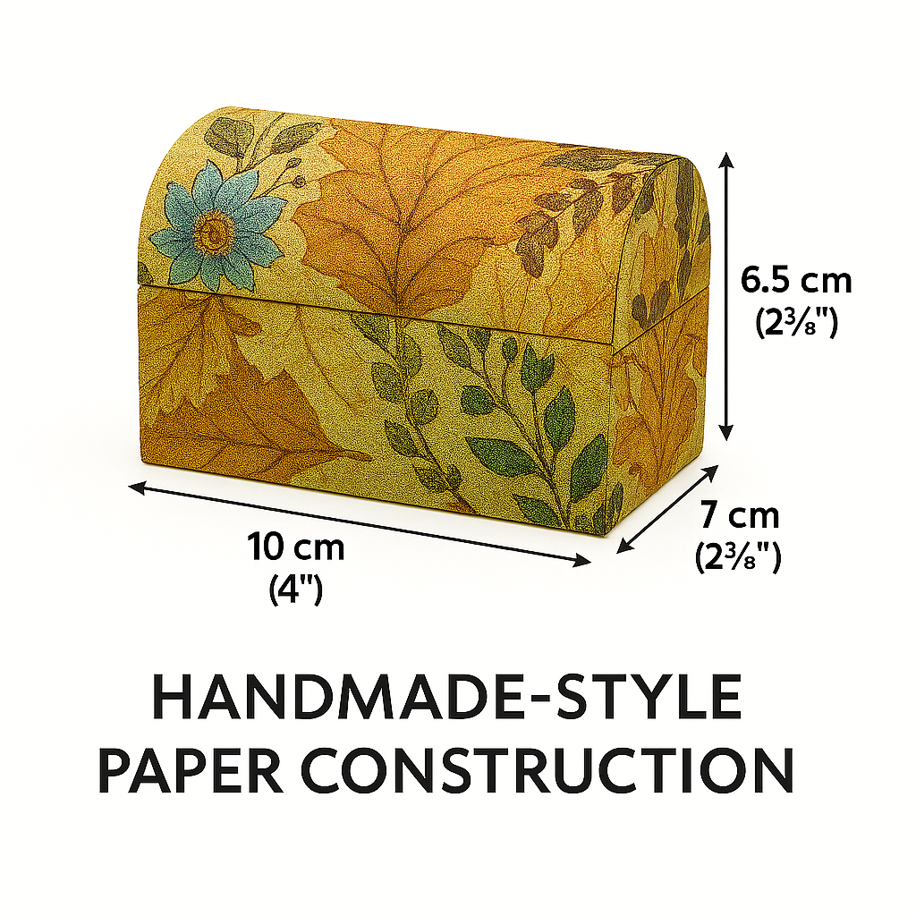 2‑Pack Decorative Floral Storage Boxes – Autumn Leaf Pattern, Handmade‑Style Paper Gift & Trinket Boxes - Image 4