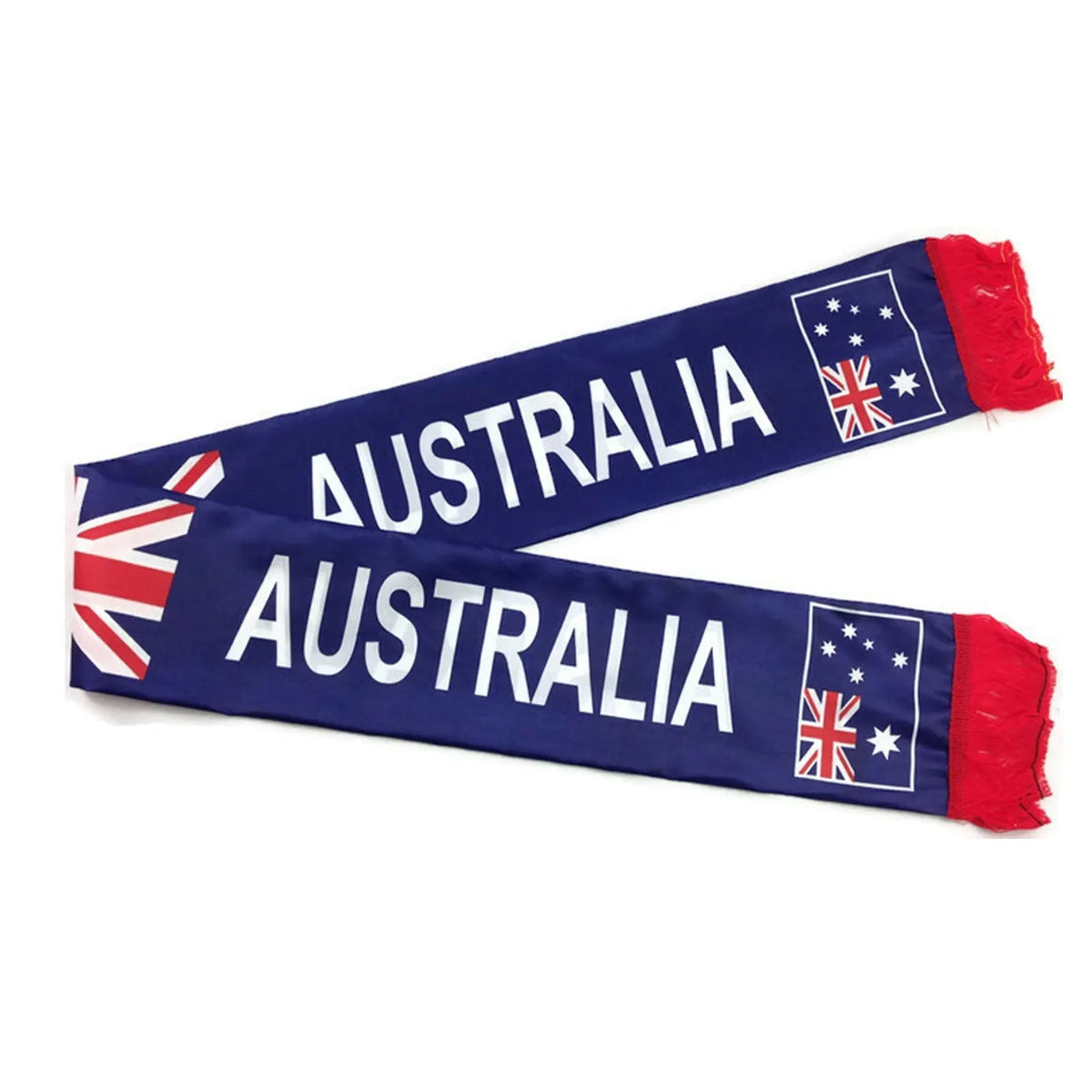 100% POLYESTER Australian National Flag SCARF Australia Day Costume Party Fringe Souvenir