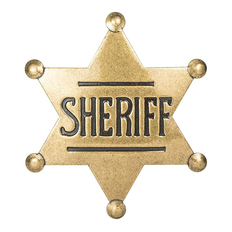 METAL SHERIFF BADGE ASSORTED COLOURS - Black - Image 8