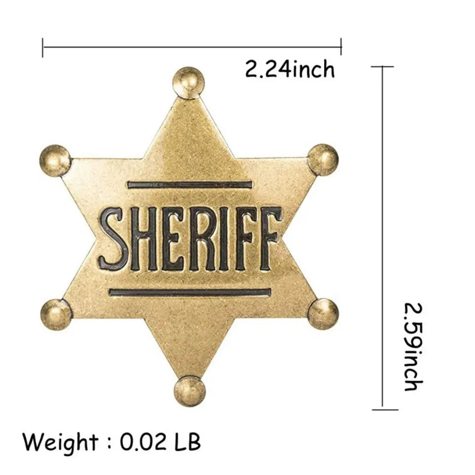 METAL SHERIFF BADGE ASSORTED COLOURS - Silver - Image 5