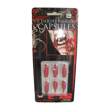 Vampire Liquid Blood Capsules – Halloween Costume FX, Water Washable, 6-Pack - Image 4