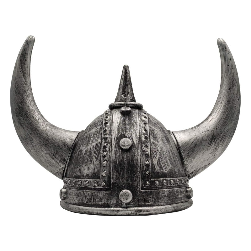 Viking Helmet Medieval Viking Horned Hat Warrior Costume Hat Cosplay-Silver Black - Image 2