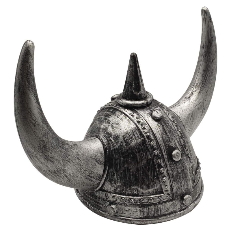 Viking Helmet Medieval Viking Horned Hat Warrior Costume Hat Cosplay-Silver Black - Image 3