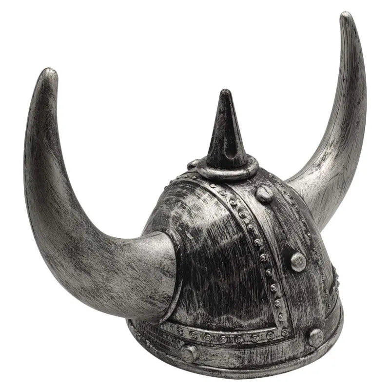 Viking Helmet Medieval Viking Horned Hat Warrior Costume Hat Cosplay-Silver Black - Image 3