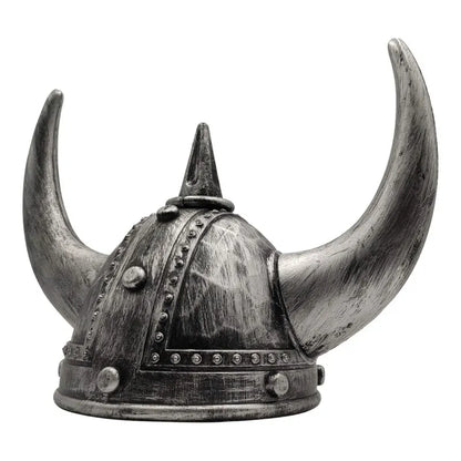 Viking Helmet Medieval Viking Horned Hat Warrior Costume Hat Cosplay-Silver Black - Image 4