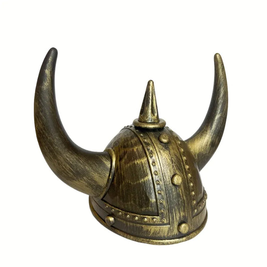 Viking Helmet Medieval Viking Horned Hat Warrior Costume Hat Cosplay-Golden Black - Image 2