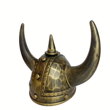 Viking Helmet Medieval Viking Horned Hat Warrior Costume Hat Cosplay-Golden Black - Image 3