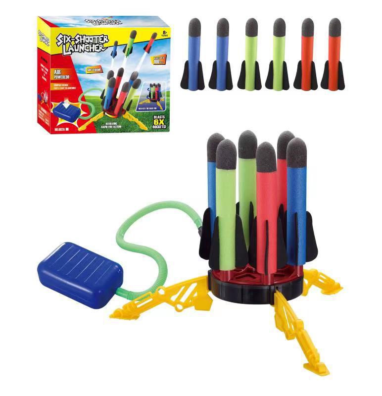 Air Power Foam Rocket Shoot Up Stomp Launcher Kids Outdoor Activities Toys