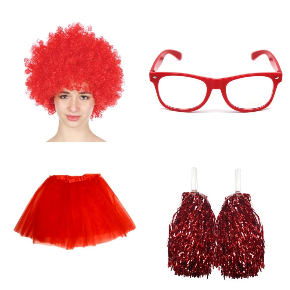 School house carnival colour celebrates kit Wig Glasses Tutus and Pom Poms - Yellow - Image 3