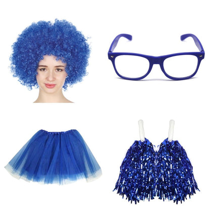 School house carnival colour celebrates kit Wig Glasses Tutus and Pom Poms - Yellow - Image 5