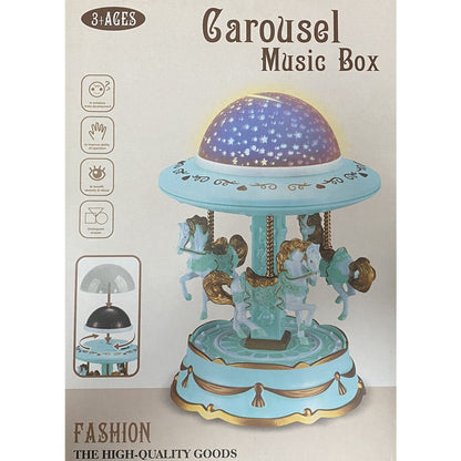Blue Music Box Musical Carousel Horse LED Carousel Toy Child Birthday Xmas Gift - Image 3