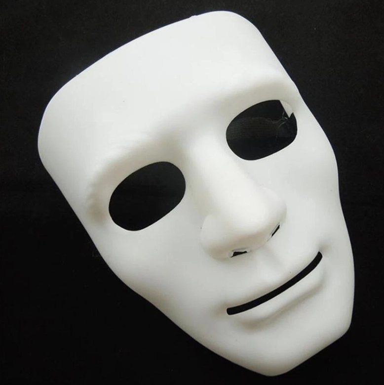 2x Robot Plain Mask Purge Style Halloween Scary Ghost Blank Mask Unisex - 2x White - Image 4
