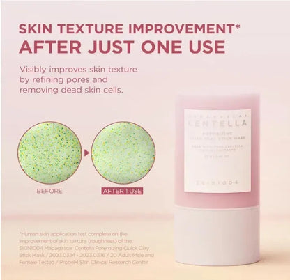 2 x SKIN1004 Madagascar Centella Poremizing Quick Clay Stick Mask 27g - Image 5