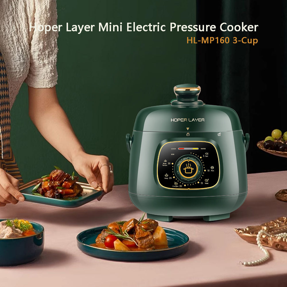 Hoper Layer Mini Electric Pressure Cooker – HL-MP160 3-Cup Small Rice Cooker - Image 2
