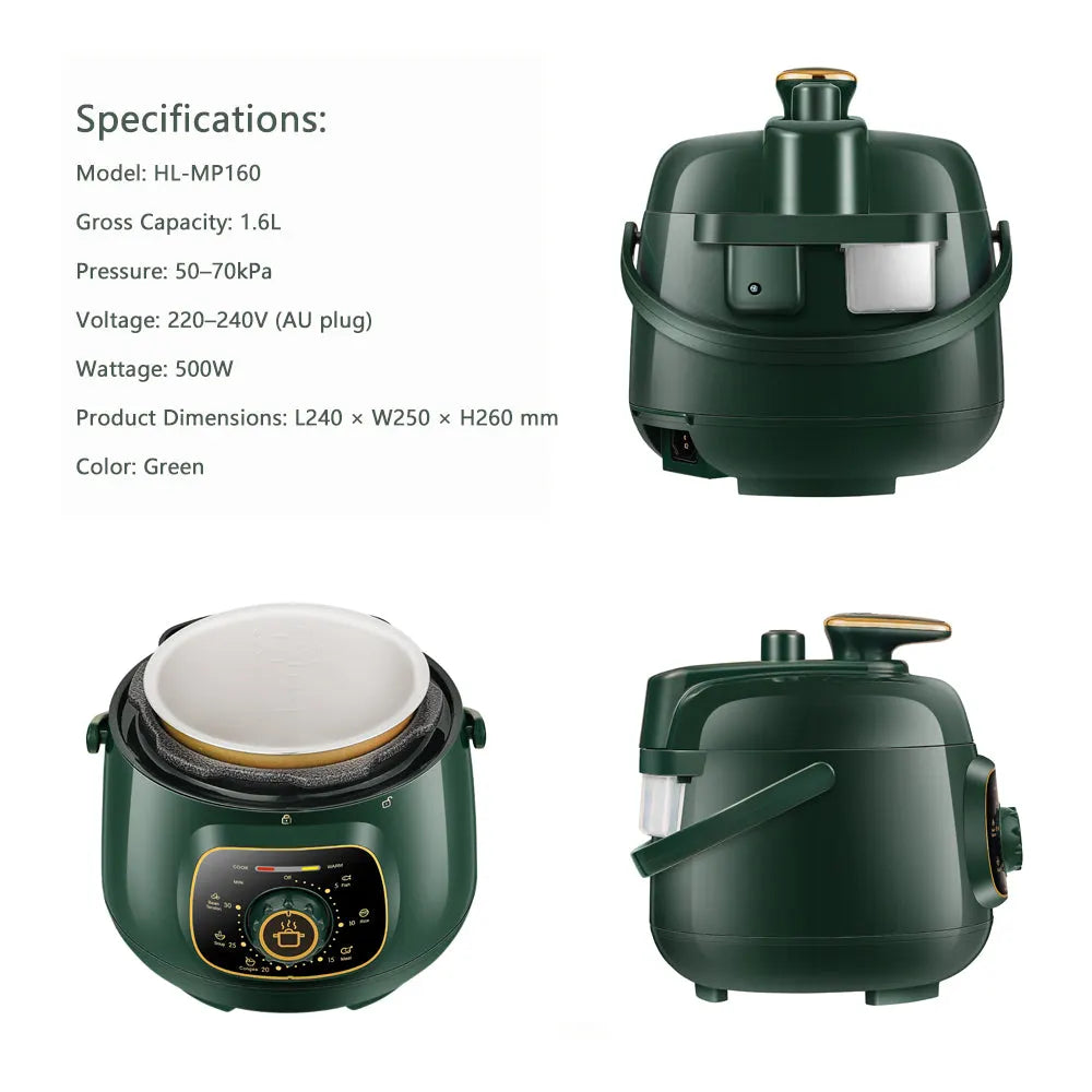 Hoper Layer Mini Electric Pressure Cooker – HL-MP160 3-Cup Small Rice Cooker - Image 9