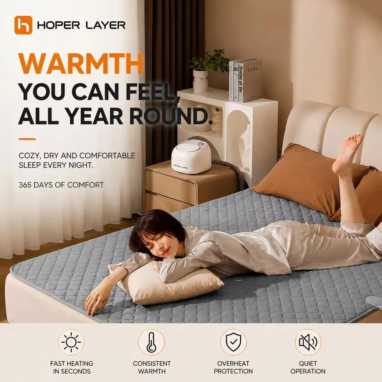HOPER LAYER WHB15 Water Heated Blanket Water Heating Mattress Pad - Image 2