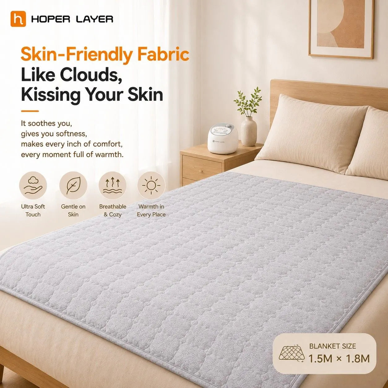 HOPER LAYER WHB15 Water Heated Blanket Water Heating Mattress Pad - Image 4