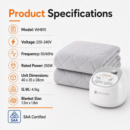HOPER LAYER WHB15 Water Heated Blanket Water Heating Mattress Pad - Image 8