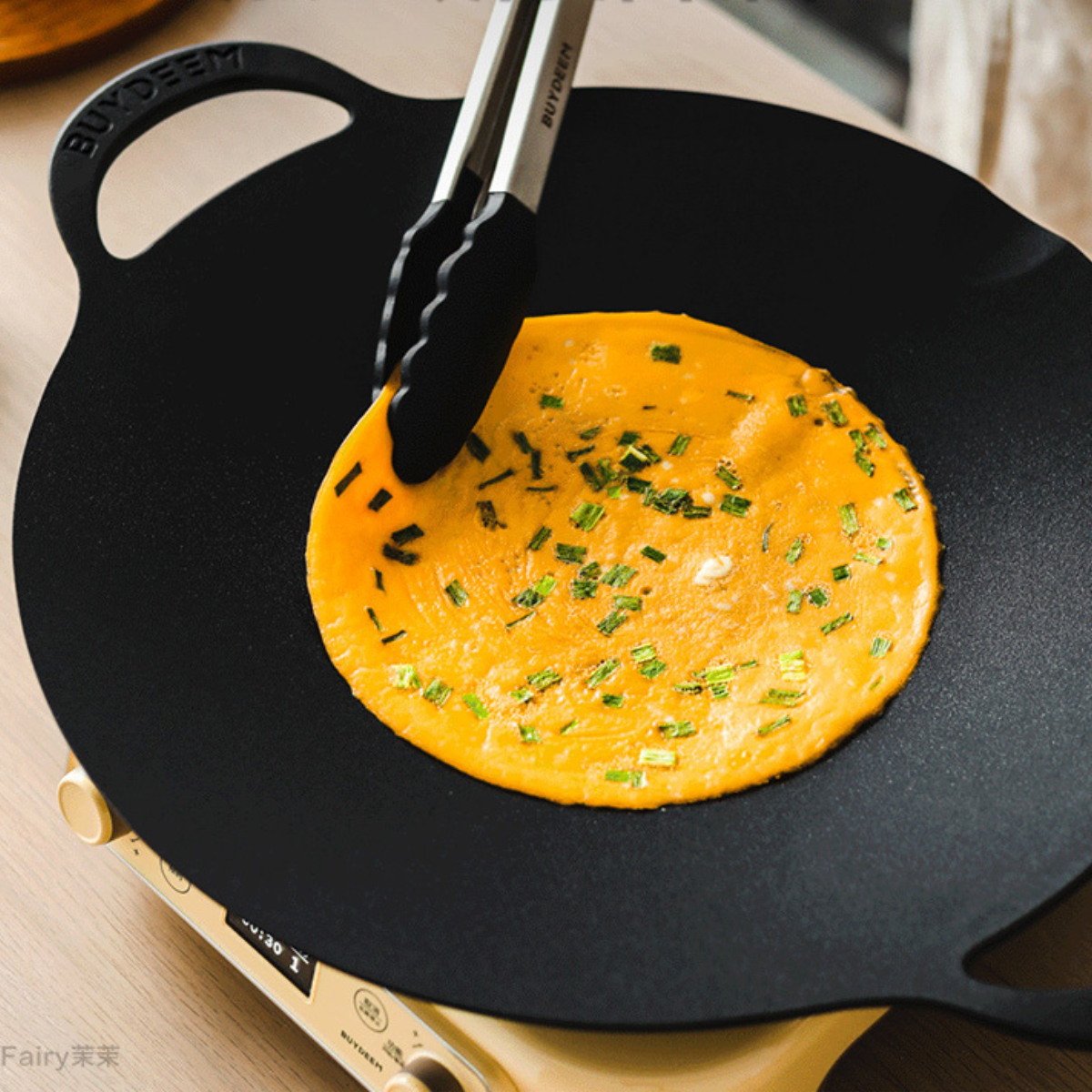 BUYDEEM Grill Pan Nonstick 36cm Round BBQ Griddle Indoor or Outdoor Cooking - Image 4