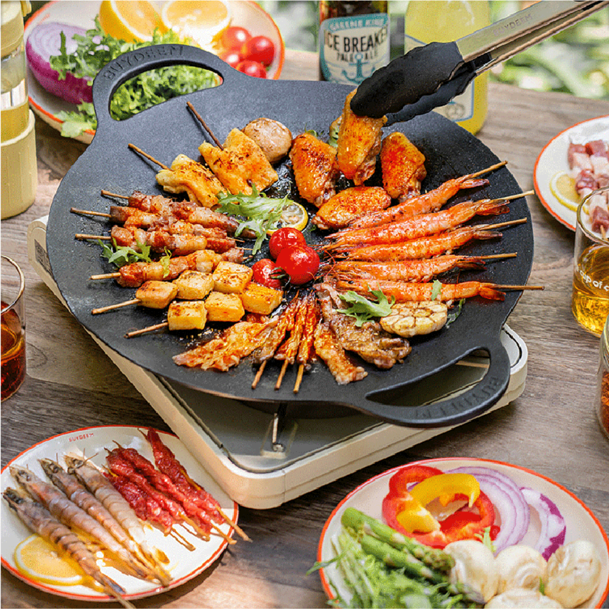 BUYDEEM Grill Pan Nonstick 36cm Round BBQ Griddle Indoor or Outdoor Cooking - Image 6