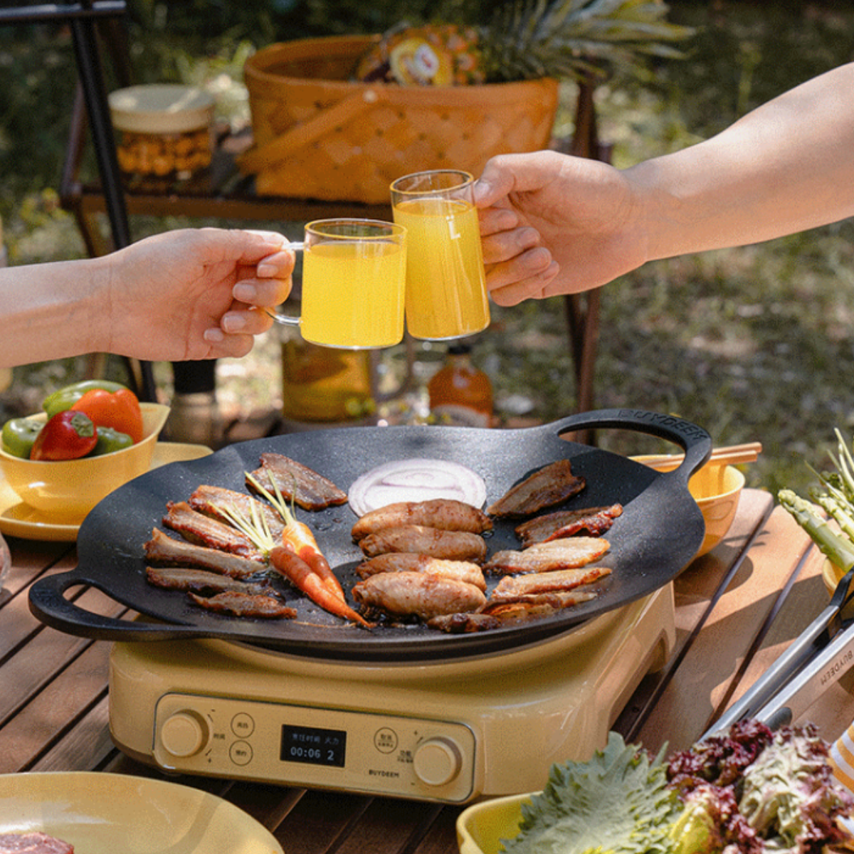 BUYDEEM Grill Pan Nonstick 36cm Round BBQ Griddle Indoor or Outdoor Cooking - Image 7
