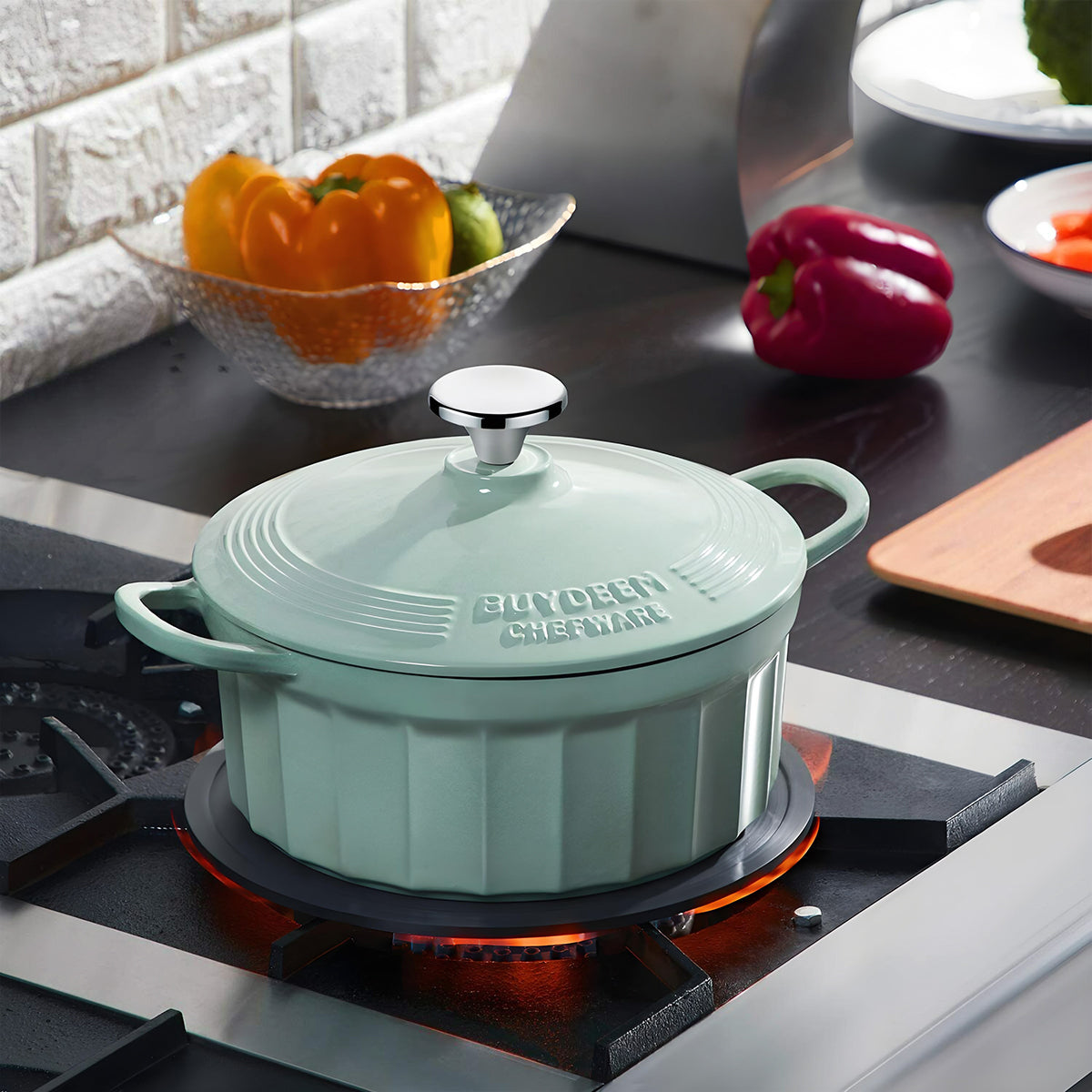 BUYDEEM Enameled Cast-Iron Dutch Oven - Image 3