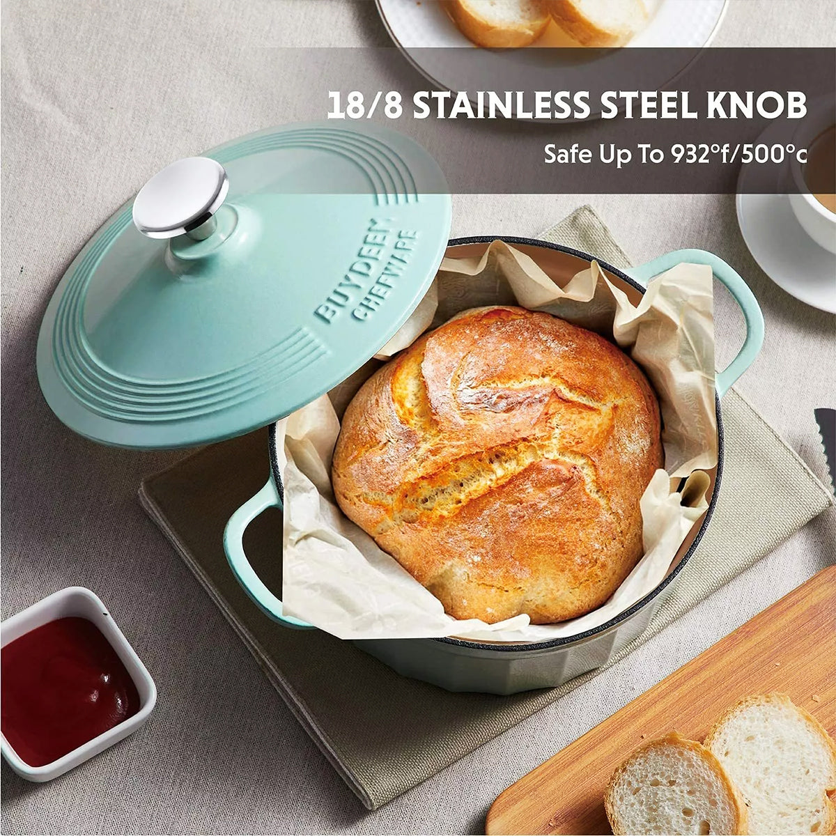 BUYDEEM Enameled Cast-Iron Dutch Oven - Image 5