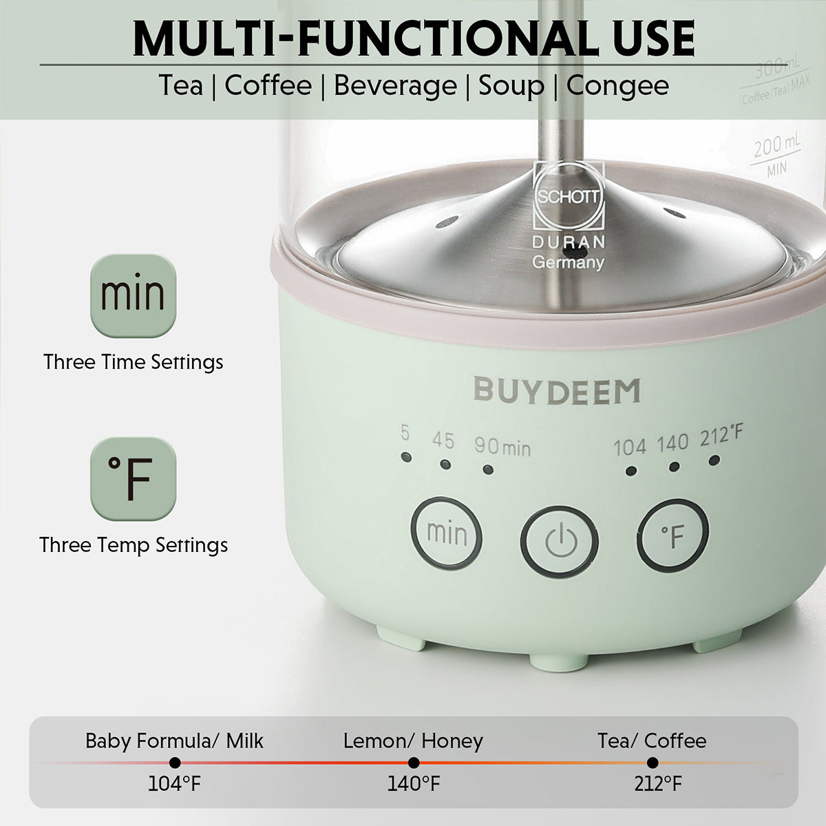 BUYDEEM Mini Multi-function Tea/Coffee Maker K32 600ml - Image 5