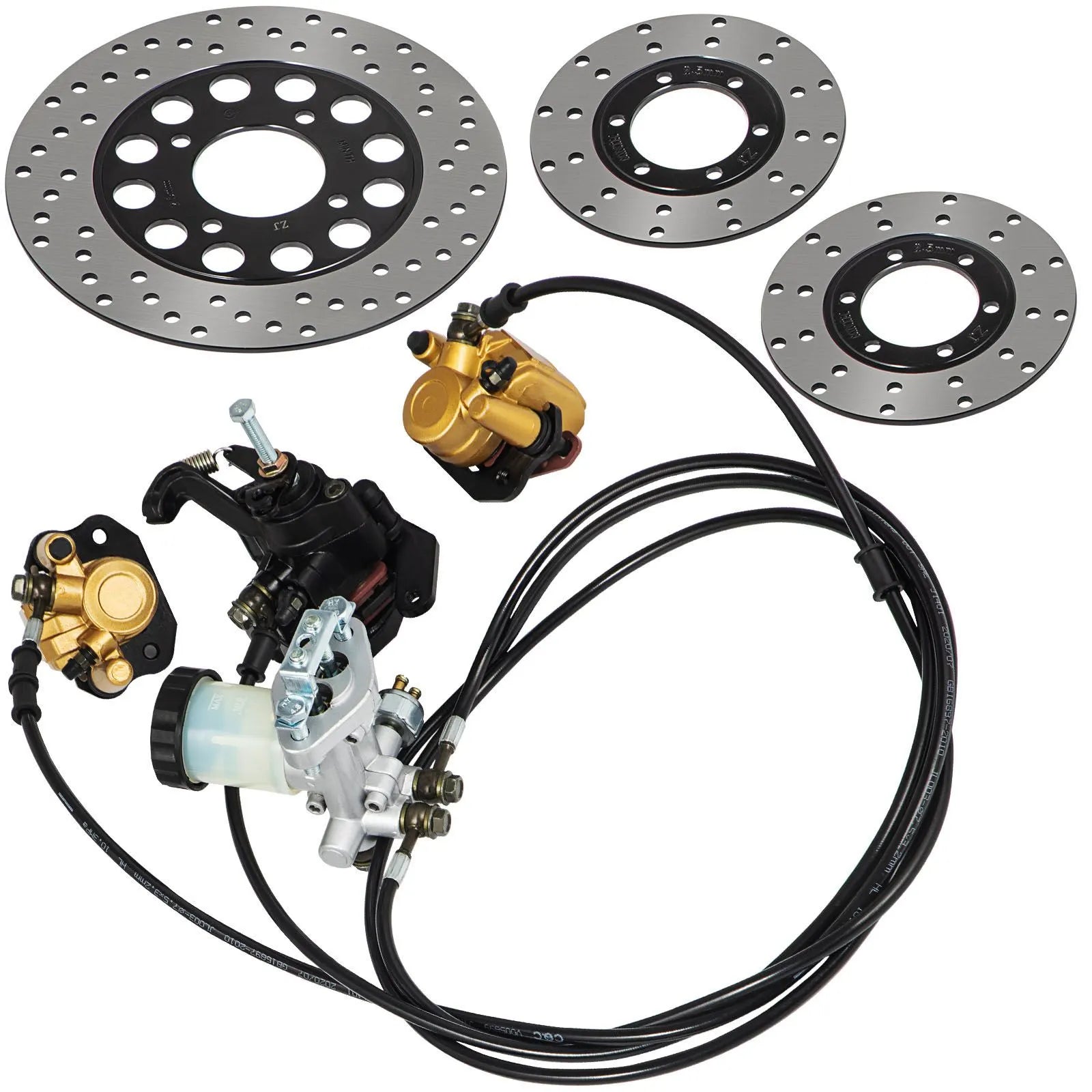 Go Kart Brake Master Cylinder Kit Go Kart Hydraulic Brake Kit Universal Go Karts Brake Kit Complete Including Master Cylinder, Hose, Caliper, Pad for 150cc Automotive - Image 9