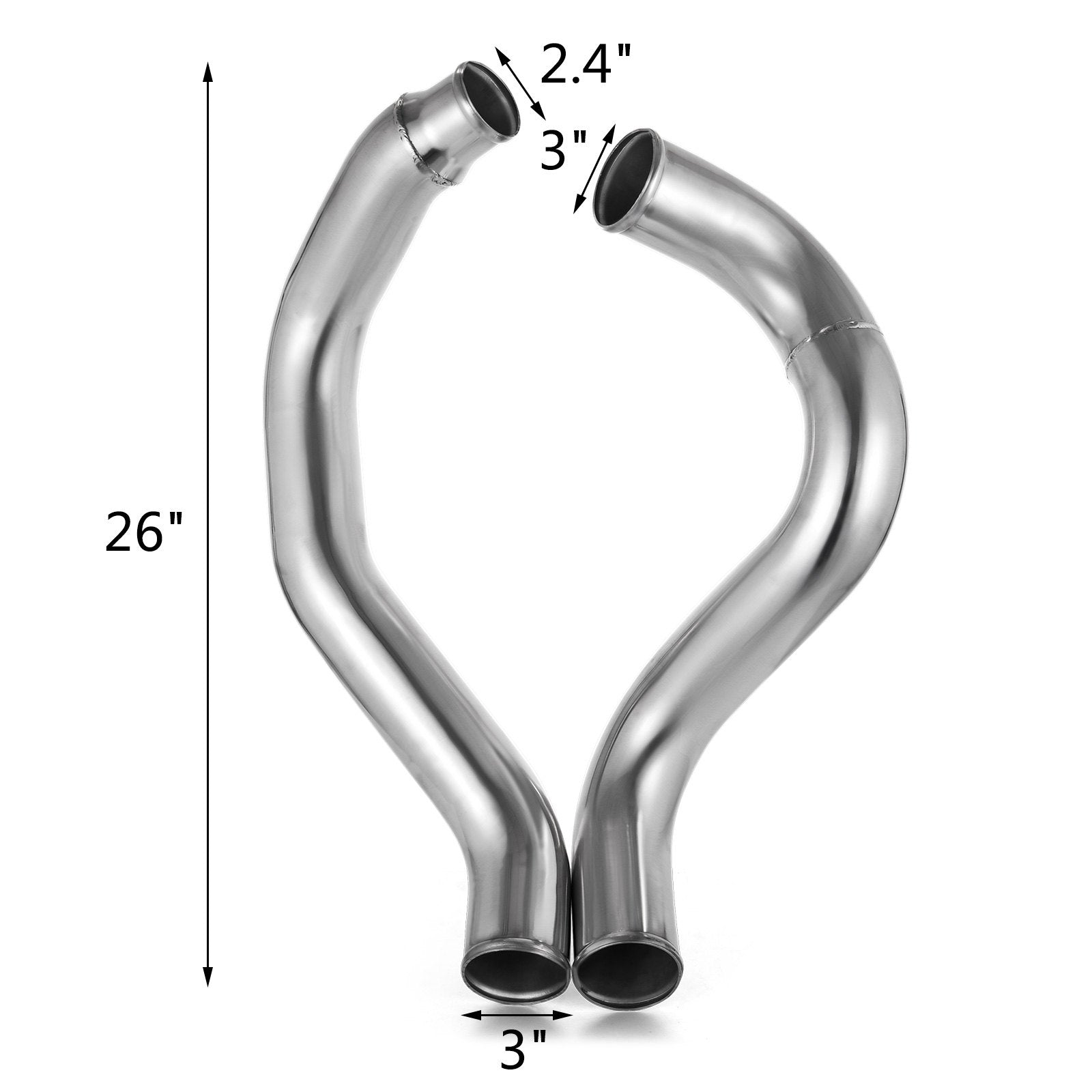 Turbo Intercooler Pipe & Boot Kit Silver for 03-07 Ford 6.0L Powerstroke Diesel - Image 2