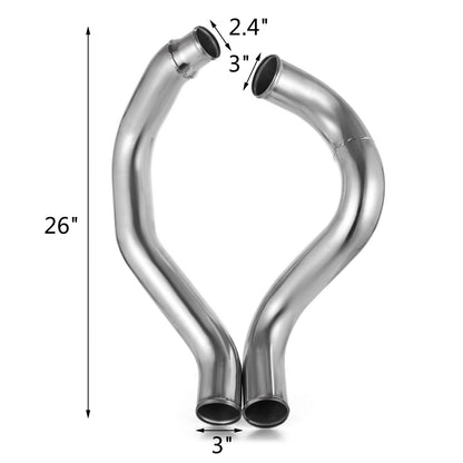 Turbo Intercooler Pipe & Boot Kit Silver for 03-07 Ford 6.0L Powerstroke Diesel - Image 2