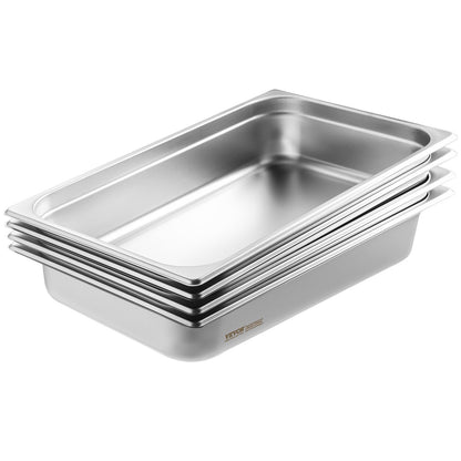 4 Pack Hotel Pans, Full Size Anti-Jam Steam Pan with Lid, 0.8mm Thick Stainless Steel Steam Table Pan, 4-Inch Deep Commercial Table Pan, Catering Storage Food Pan, for Industrial & Scientific - Image 9