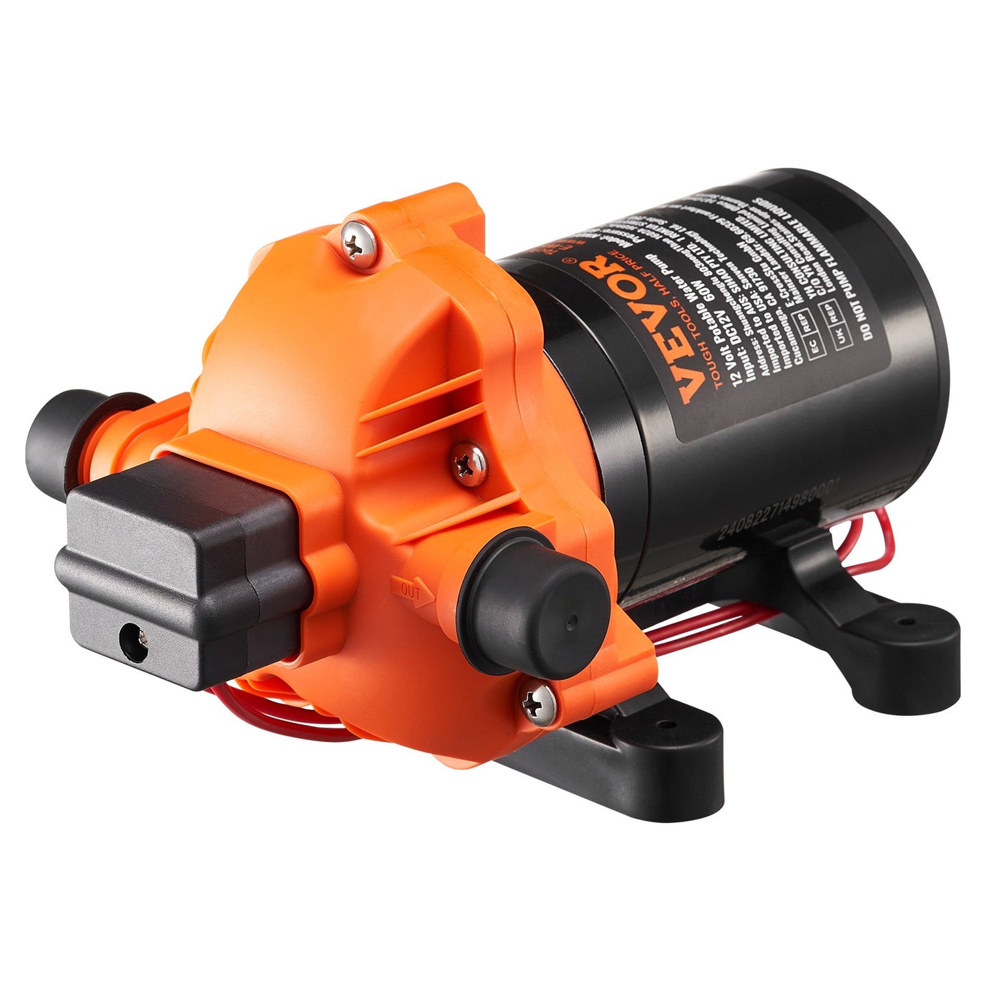 Diaphragm Pump 1.8GPM 6.81 L/min 3-Chamber Water Pump Pressure Switch
