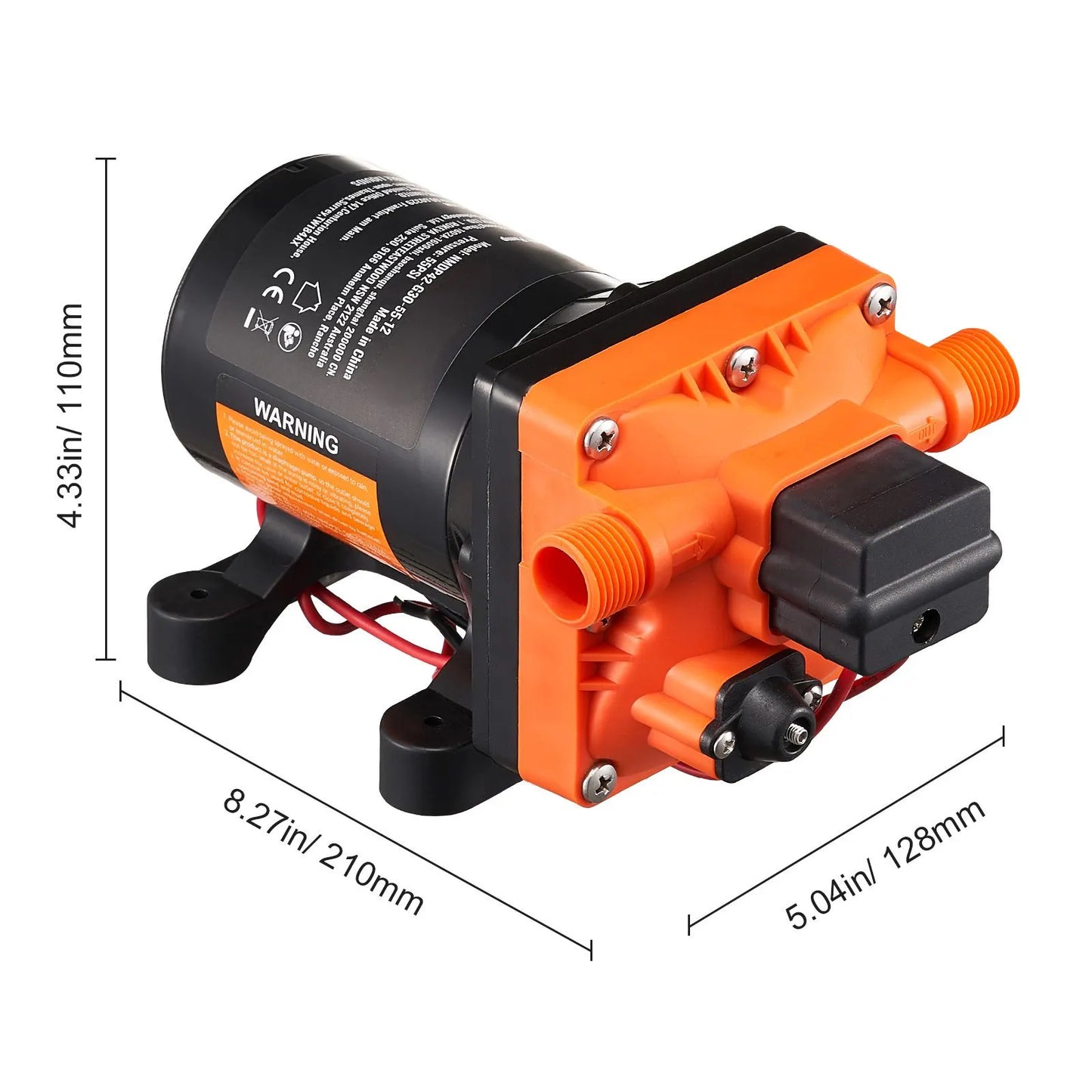 Diaphragm Pump 3GPM 11.36 L/min 4-Chamber Water Pump Pressure Switch - Image 8