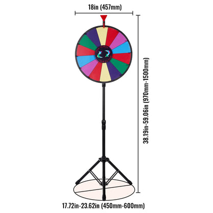 18 Inch Tabletop Color Prize Wheel with Folding Tripod Floor Stand 14 Slots Dry Erase - Image 8