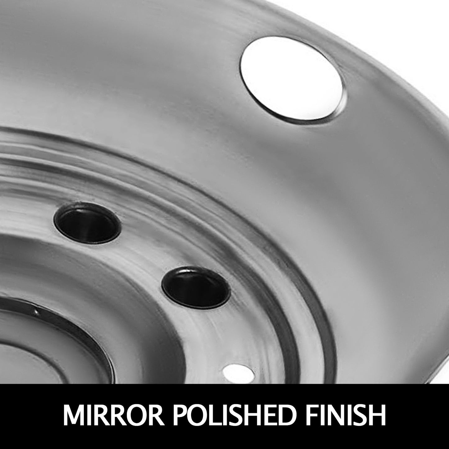 Polished 19.5" 10 Lug Wheel Simulators Stainless Steel Bolt Kit Hubcap Kit Fit for 2005-2020 Ford F450/F550 2WD Trunk Dually Wheel Cover Set - Image 3