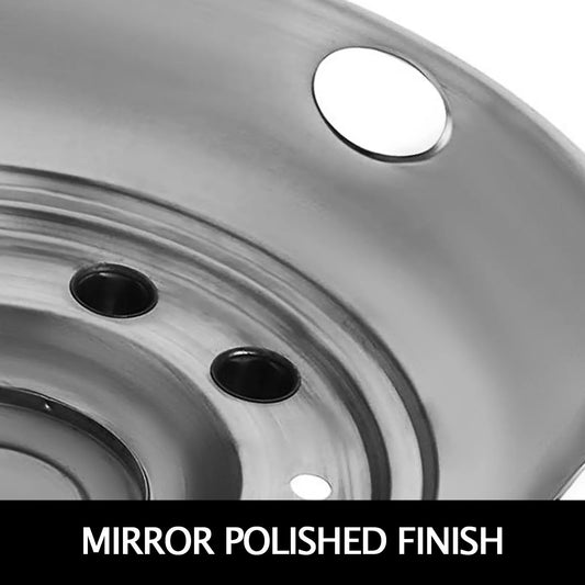 Polished 19.5" 10 Lug Wheel Simulators Stainless Steel Bolt Kit Hubcap Kit Fit for 2005-2020 Ford F450/F550 2WD Trunk Dually Wheel Cover Set - Image 3