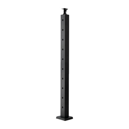 Cable Railing Post, 36x2x2 Inch Stair Railing Post, with Pre-Drilled 30° Angled Holes, Stainless Steel Cable Rail Post with Horizontal and Curved Bracket, 1-Pack, Black, 1JZLGZXHS914YIVIS001V0 - Image 9