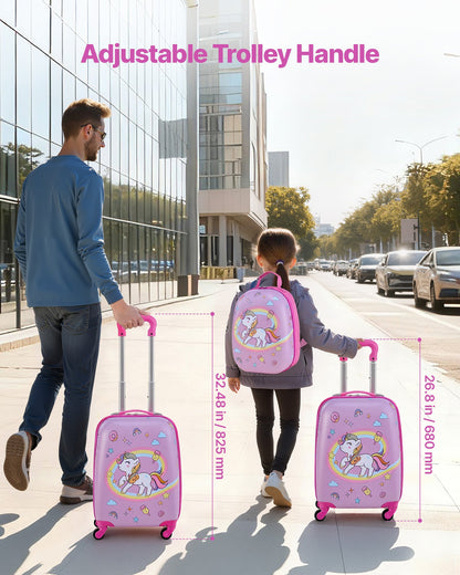 Kids Luggage Set, 2 Piece, 45.7 cm Hardside Rolling Wheels Suitcase with Hard-Shell Backpack, Unicorn Kids Carry on Luggage Set, Holiday Birthday Present for Girls & Boys, Airline Approved - Image 5