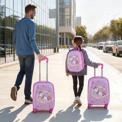 Kids Luggage Set, 2 Piece, 45.7 cm Hardside Rolling Wheels Suitcase with Hard-Shell Backpack, Unicorn Kids Carry on Luggage Set, Holiday Birthday Present for Girls & Boys, Airline Approved - Image 8