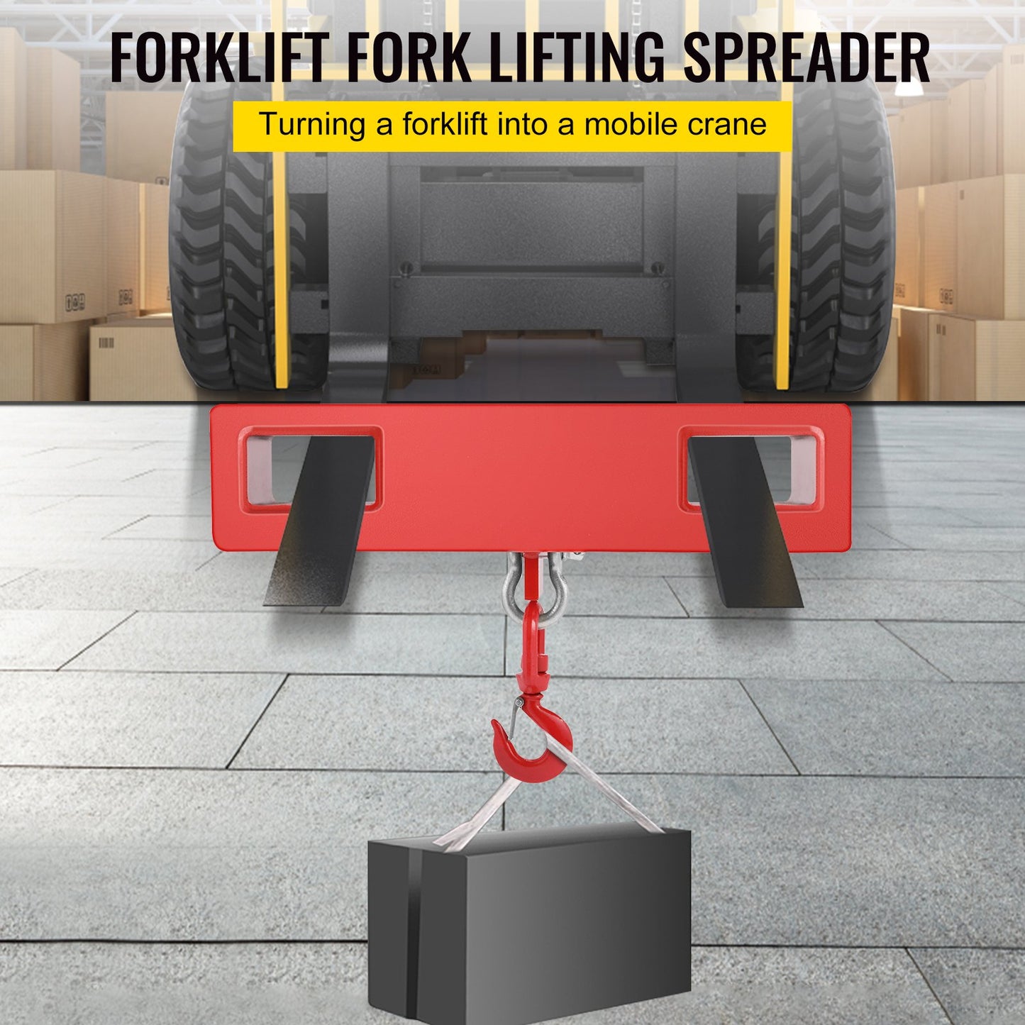 Forklift Lifting Hook 6000 LBS Capacity Forklift Lifting Hoist Swivel Hook Mobile Crane Forklift Attachments - Image 2